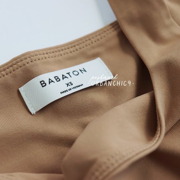 NWT ARITZIA Babaton Contour Squareneck Tank Bodysuit Dark Sand Brown size XS - Picture 8 of 13